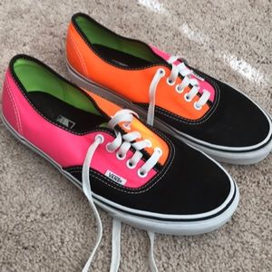 Multi-colored Vans lace up shoes